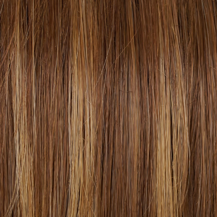 FS27 Strawberry Syrup | Medium Red-Gold Brown &amp; Light Red-Gold Blonde Blend with Light Red-Gold Blonde Bold Highlights