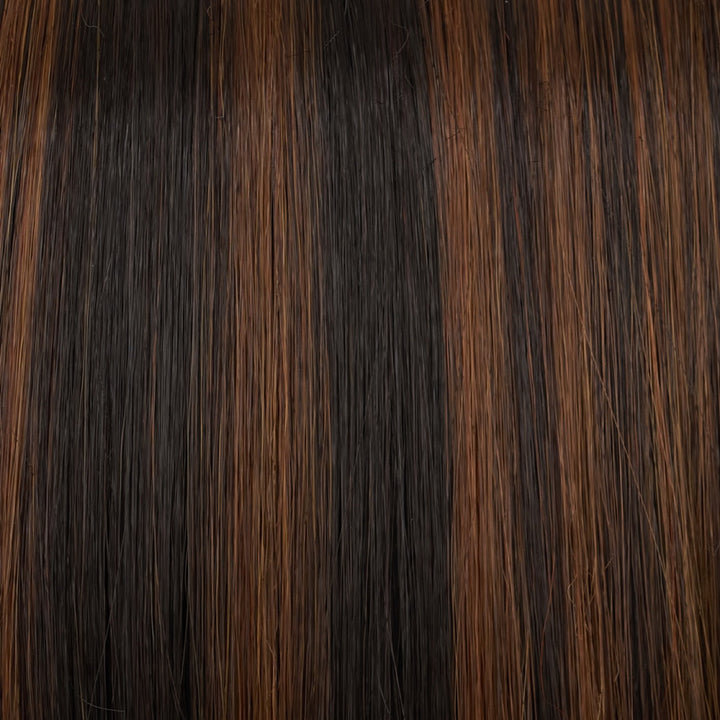 FS4/33/30A Midnight Cocoa | Dark Brown, Medium Red, Medium Natural Red Blonde/Brown Blend with Medium Natural Red Blonde/Brown Blend Bold Highlights
