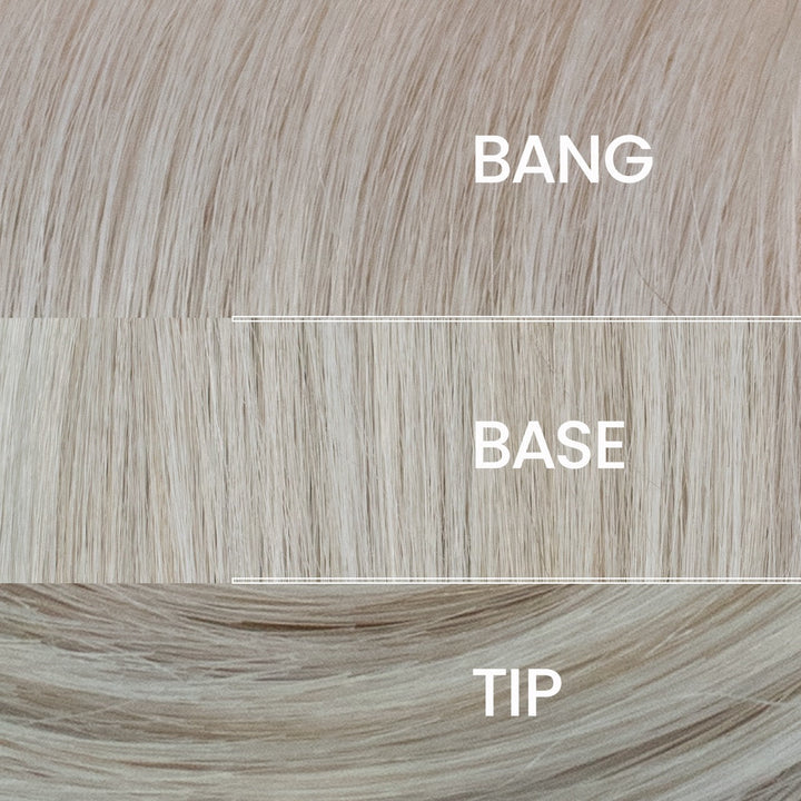 60/103 | A 3 Tone Grey with a Creamy Off-White Front Crown, Back and Sides, Tipped with Warm Golden Grey