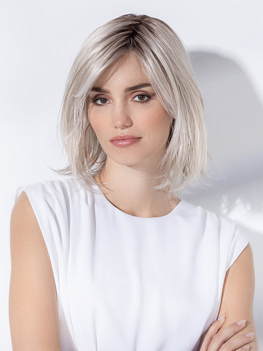 Silver Blonde Rooted 60.23 | Pearl White And Lightest Pale Blonde Blend With Shaded Roots