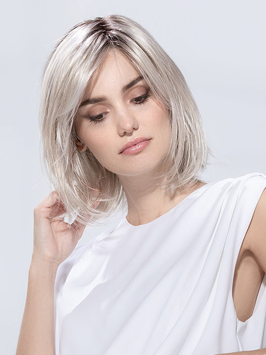 Silver Blonde Rooted 60.23 | Pearl White And Lightest Pale Blonde Blend With Shaded Roots