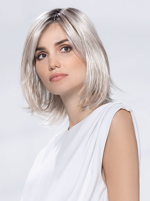 Silver Blonde Rooted 60.23 | Pearl White And Lightest Pale Blonde Blend With Shaded Roots