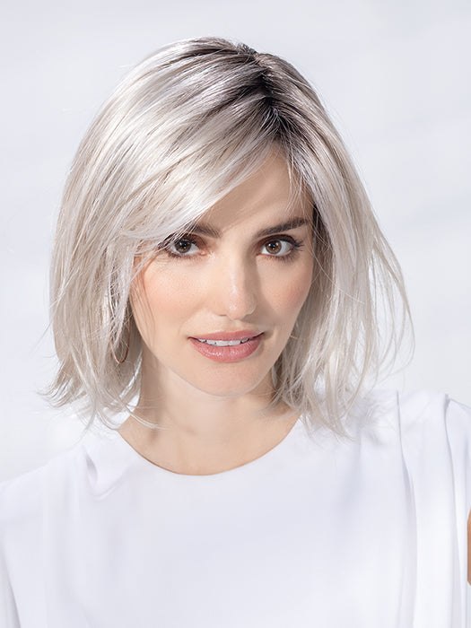 Silver Blonde Rooted 60.23 | Pearl White And Lightest Pale Blonde Blend With Shaded Roots