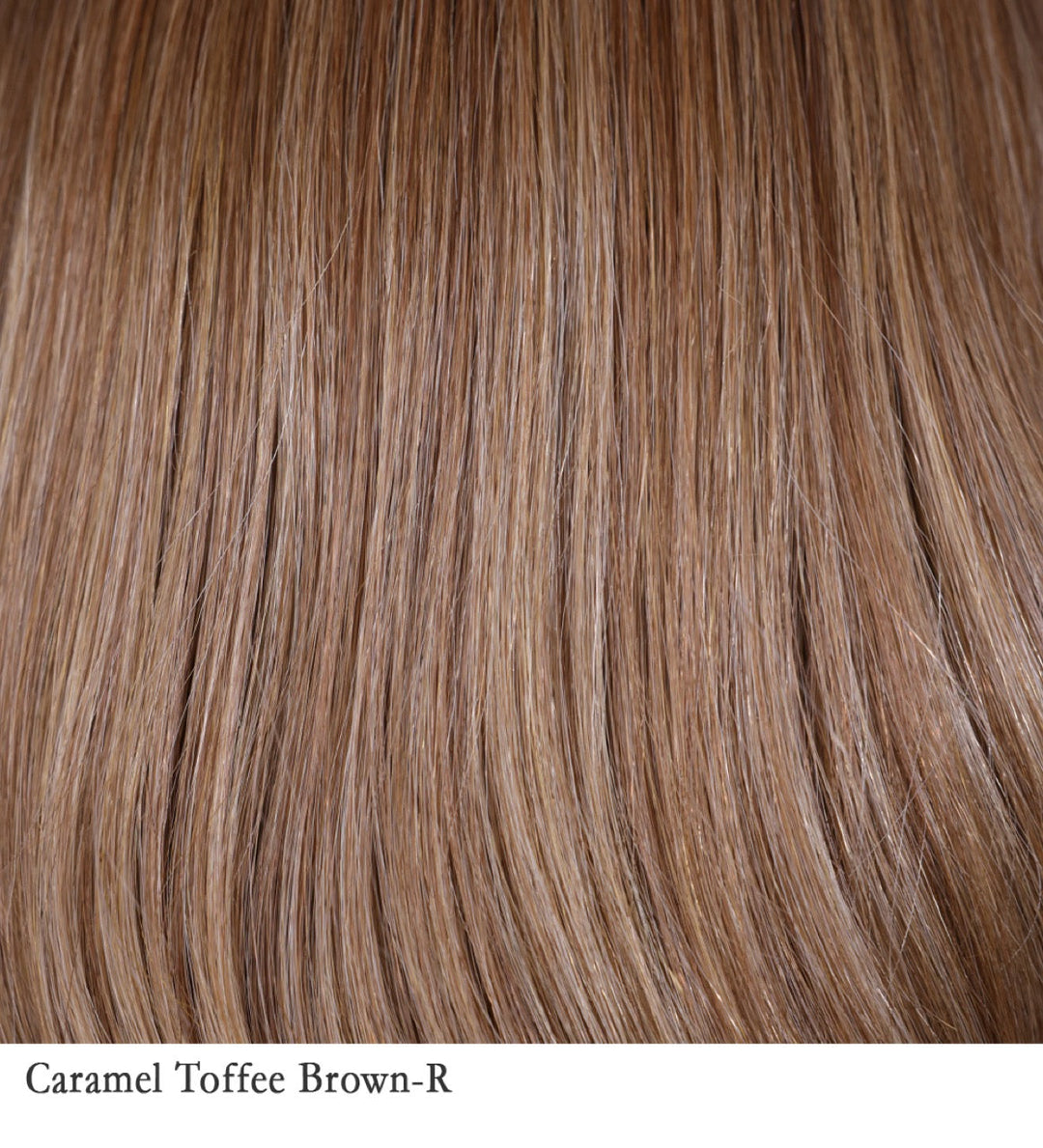 Caramel Toffee Blonde-R 14/25/613+8 | Toffee hair color is a dimensional look that blends a medium brown base with golden blonde and light caramel brown strands. This shade features warm, golden brown tones with hints of blonde, creating a rich and multidimensional appearance. The "R" indicates a rooted effect, with slightly darker roots providing a natural-looking depth.