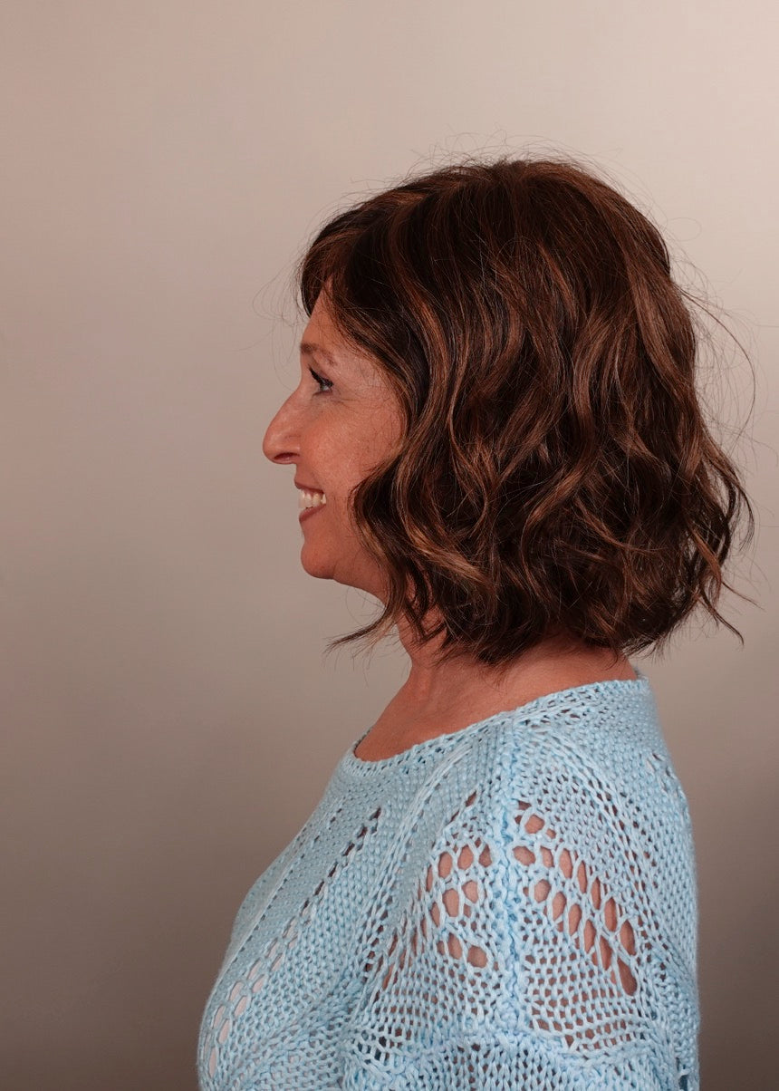 Frannie wearing January in FS6/30/27 Toffee Truffle