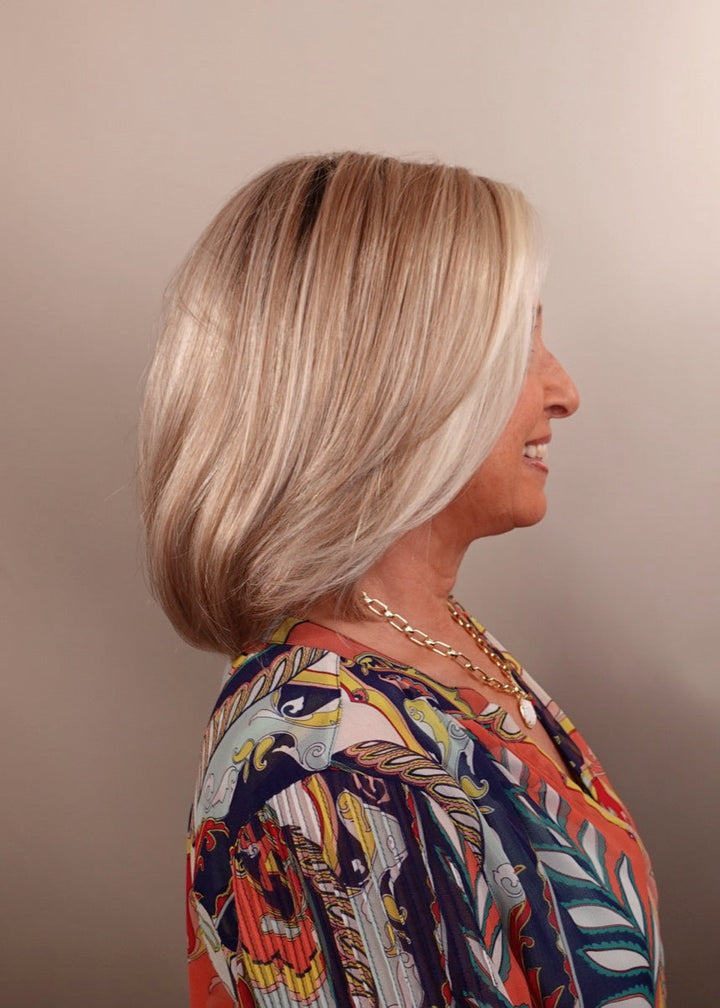 Frannie wearing Kristen in Catalina Blonde