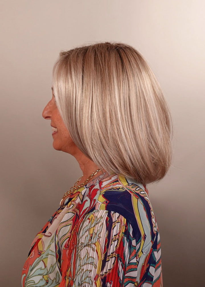 Frannie wearing Kristen in Catalina Blonde