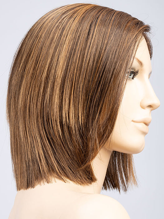 Chocolate Rooted 8.30.6.27 | Medium Brown Blended with Light Auburn, Dark Brown and Dark Strawberry Blonde with Dark Shaded Roots