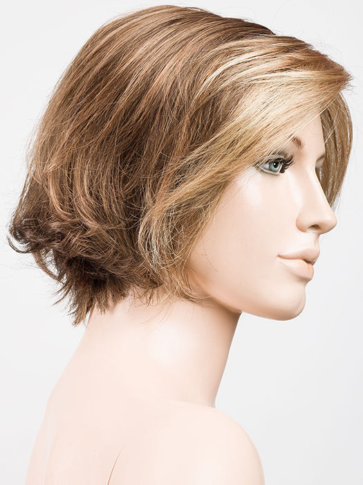 Tobacco Lighted 8.30.26.27 | Medium Brown Blended With Light Auburn, Dark Strawberry Blonde Blend With Light Golden Blonde Highlights Throughout and Concentrated in the Front