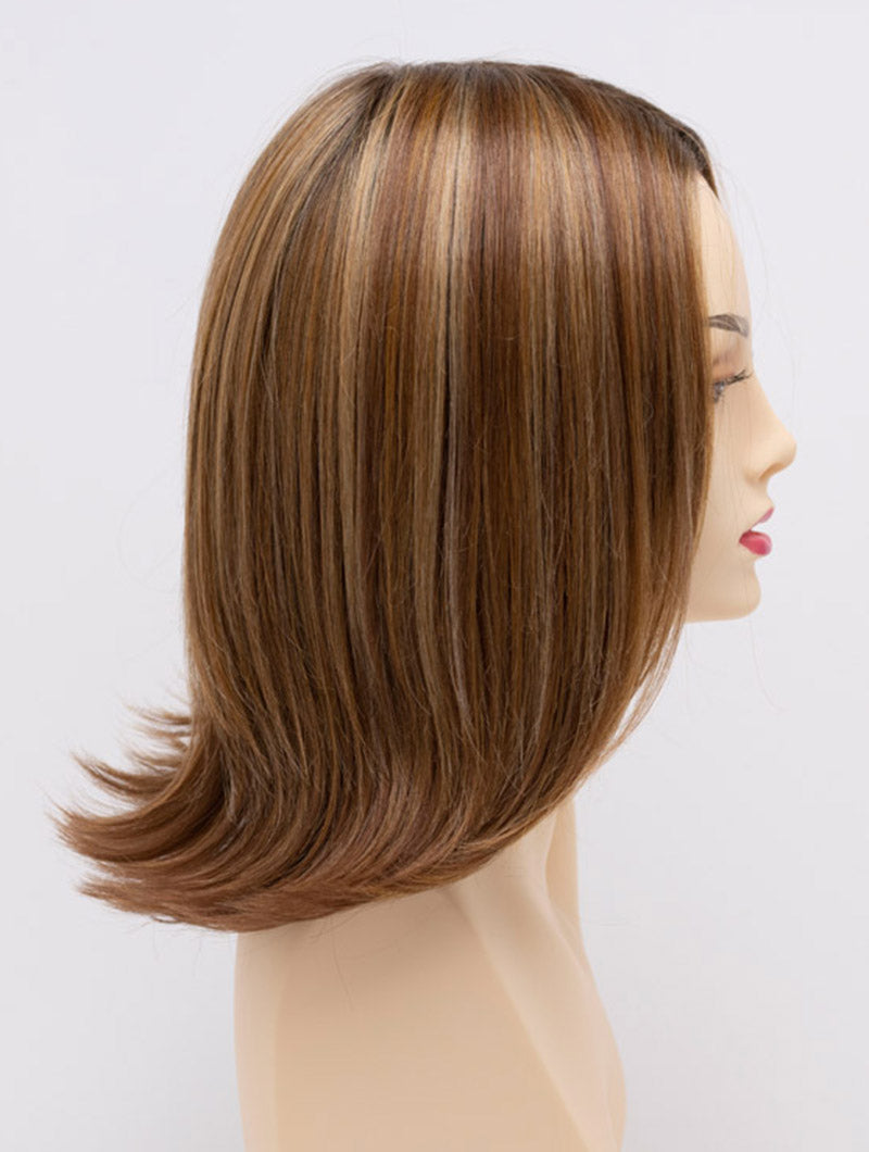 Golden Nutmeg | 27/26/23 R8 | 3-Tone blend of a Cinnamon Brown Base, Chocolate, Brown Roots, and Golden Blonde highlights