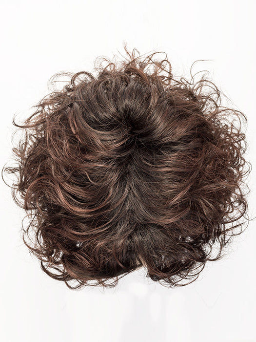 Loop in Dark Chocolate Rooted 4.33.2 | Darkest Brown, Dark Auburn, Black, and Dark Brown blend with Dark Shaded Roots