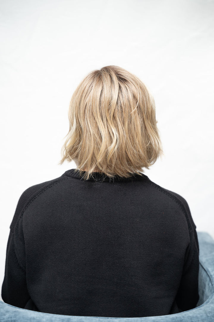 Frannie wearing Madison in Raw Sugar Blonde-R