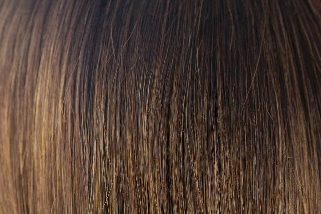 Marble Brown-R | Dark Brown rooted, Medium Brown and Light Honey Brown 50/50 blend"