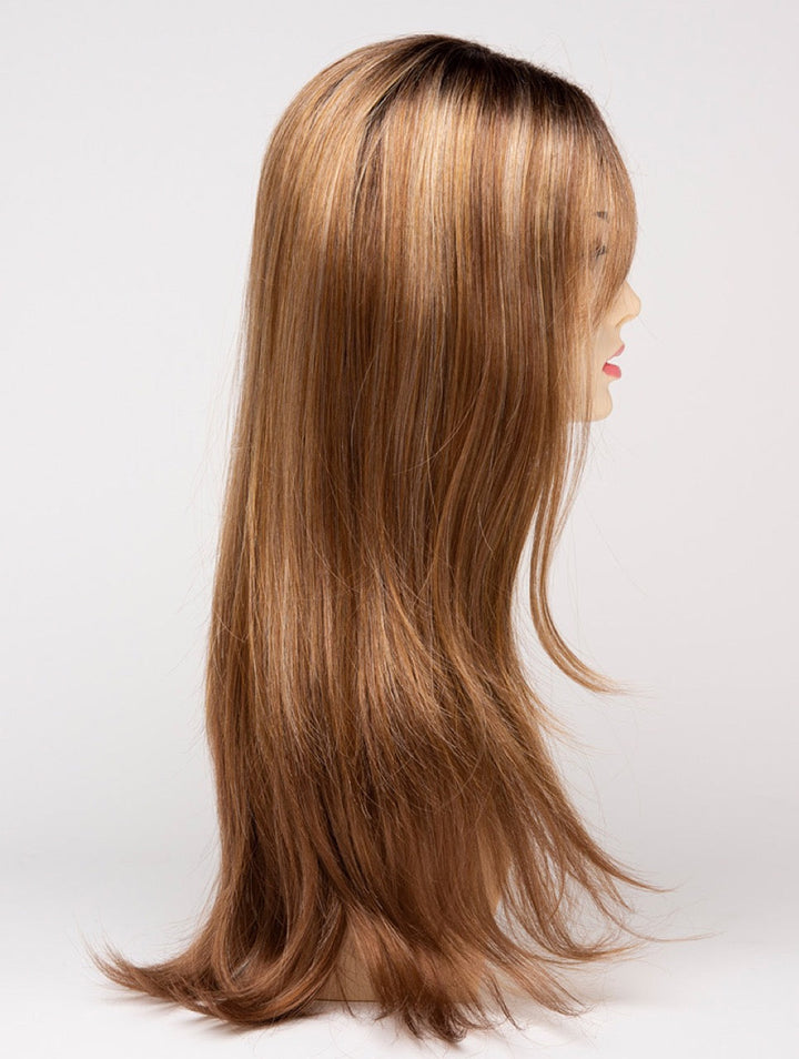 Golden Nutmeg | 27/26/23 R8 | 3-Tone blend of a Cinnamon Brown Base, Chocolate, Brown Roots, and Golden Blonde highlights