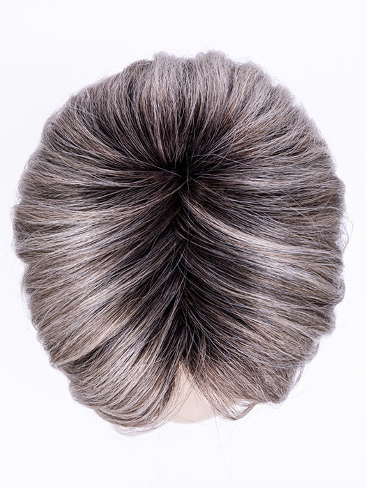 Stonegrey Rooted 58.51.56 | Grey with Black/Dark Brown and Lightest Blonde Blend with Shaded Roots