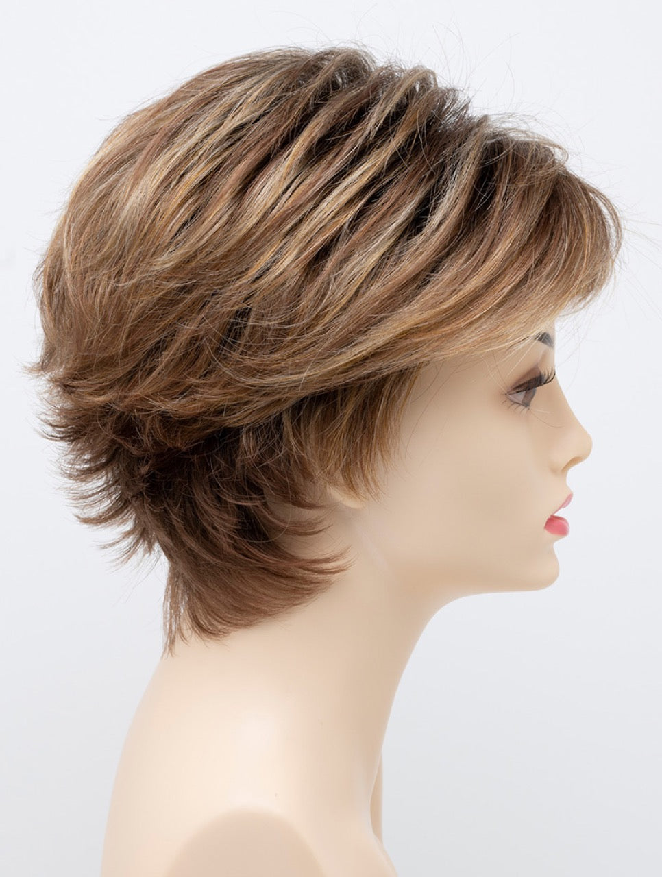 Golden Nutmeg | 27/26/23 R8 | 3-Tone blend of a Cinnamon Brown Base, Chocolate, Brown Roots, and Golden Blonde highlights