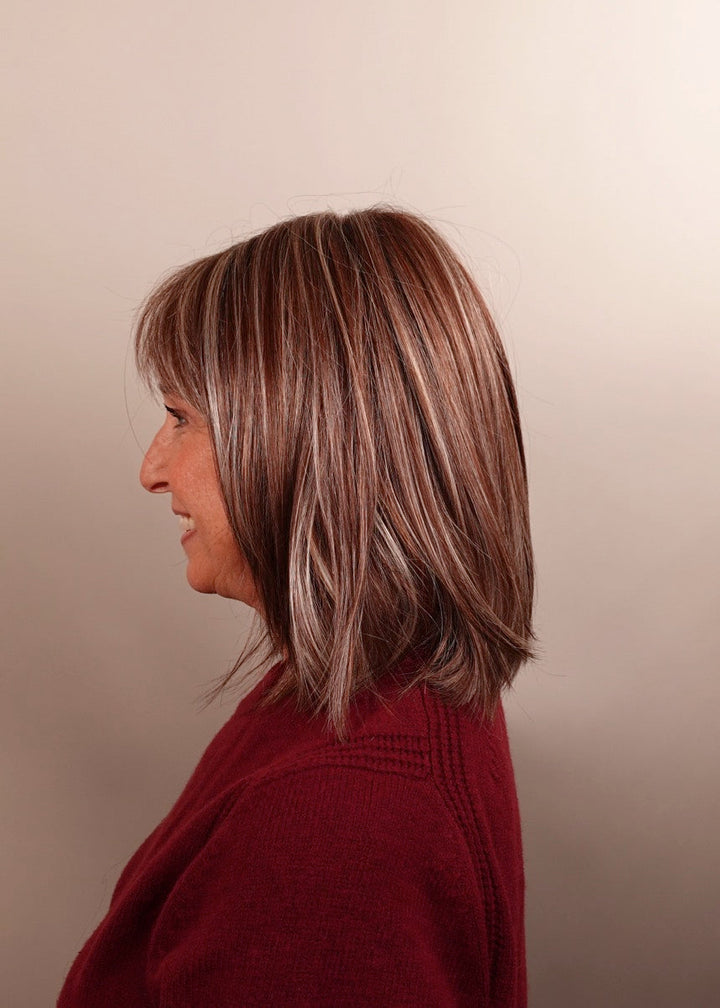 Frannie wearing Ami in Snowy Umber-R