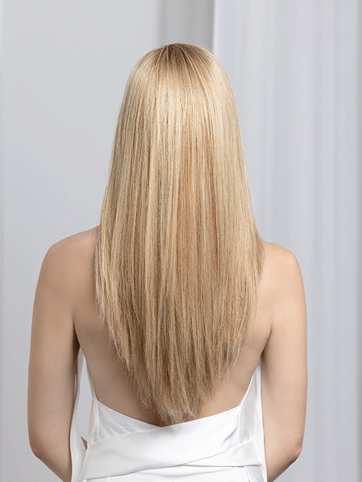 Sandy Blonde Rooted 16.22.20 | Medium Blonde, Light Neutral Blonde, And Light Strawberry Blonde Blend With Shaded Roots