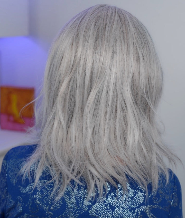 Marlene wearing Peerless 14 in Oyster Gray Mix