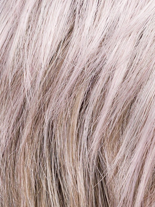 Metallic Rose Rooted | Pearl Platinum And Pure White With Darkest Brown And Rose Pink Blended Throughout With Shaded Roots