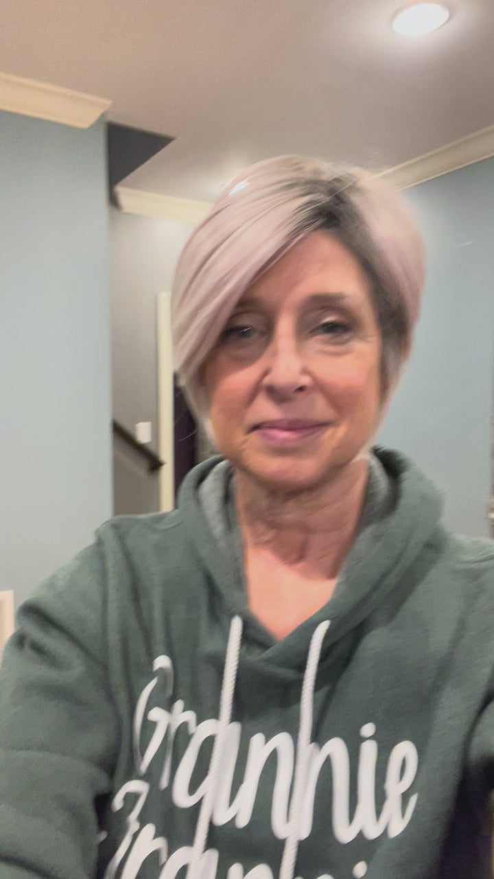 Frannie wearing Aletta in Pastel Rose Shaded