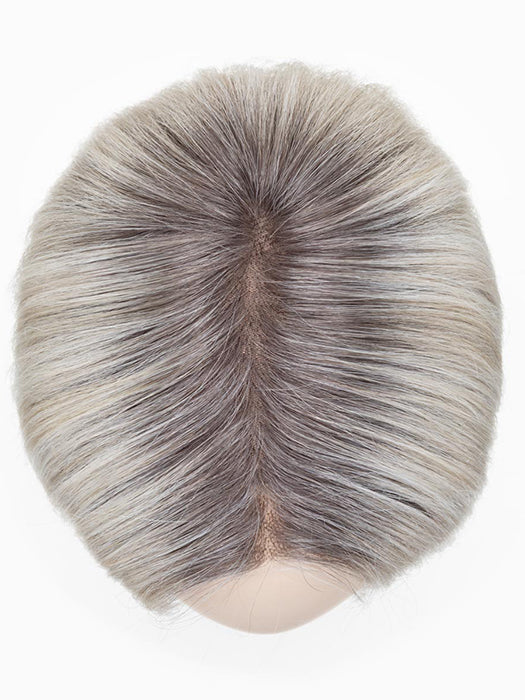 Silver Blonde Rooted 60.23 | Pearl White And Lightest Pale Blonde Blend With Shaded Roots