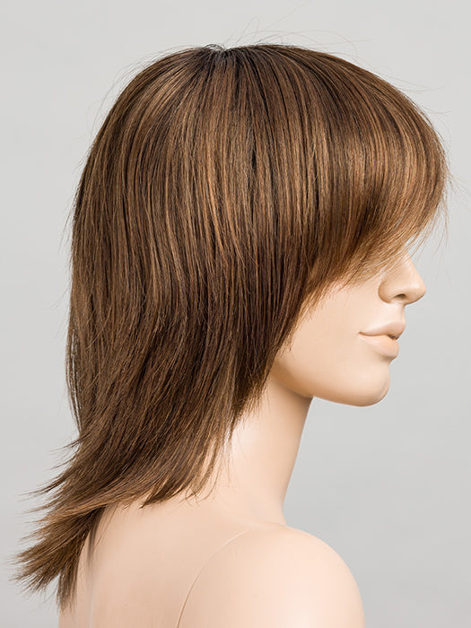 Chocolate Lighted 830.6.27 | Dark And Medium Brown Blended With Light Auburn Brown And Dark Strawberry Blonde With Highlights Throughout And Concentrated In The Front