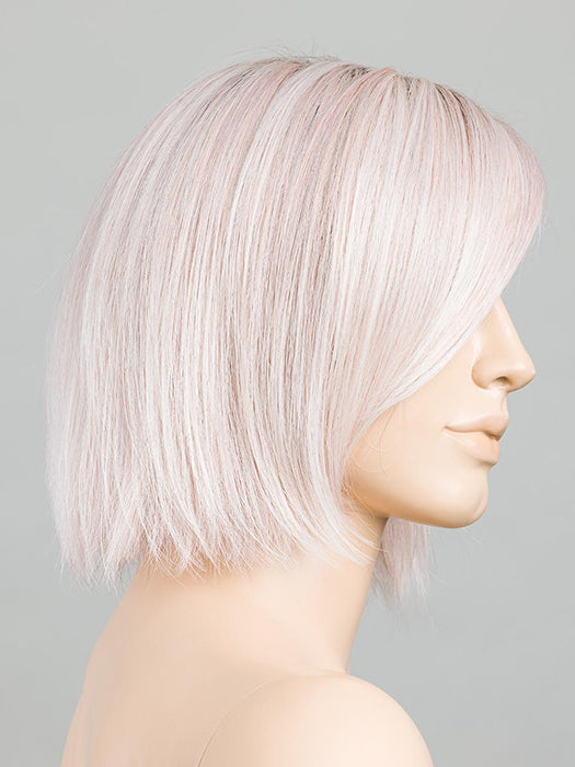 Pastel Rose Rooted | Pearl Platinum And Lightest Ash Blonde With Rose Pink Blend And Shaded Roots