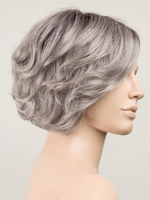 Metallic Grey Rooted 51.60 | Black/Dark Brown And Lightest Brown With Pearl White And Grey Blend With Shaded Roots