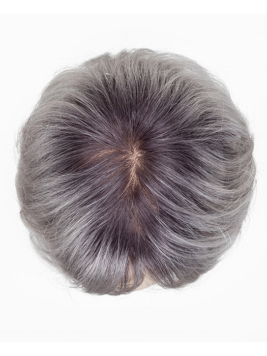 Metallic Grey Rooted 51.60 | Black/Dark Brown And Lightest Brown With Pearl White And Grey Blend With Shaded Roots