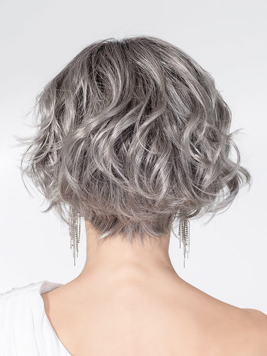 Metallic Grey Rooted 51.60 | Black/Dark Brown And Lightest Brown With Pearl White And Grey Blend With Shaded Roots