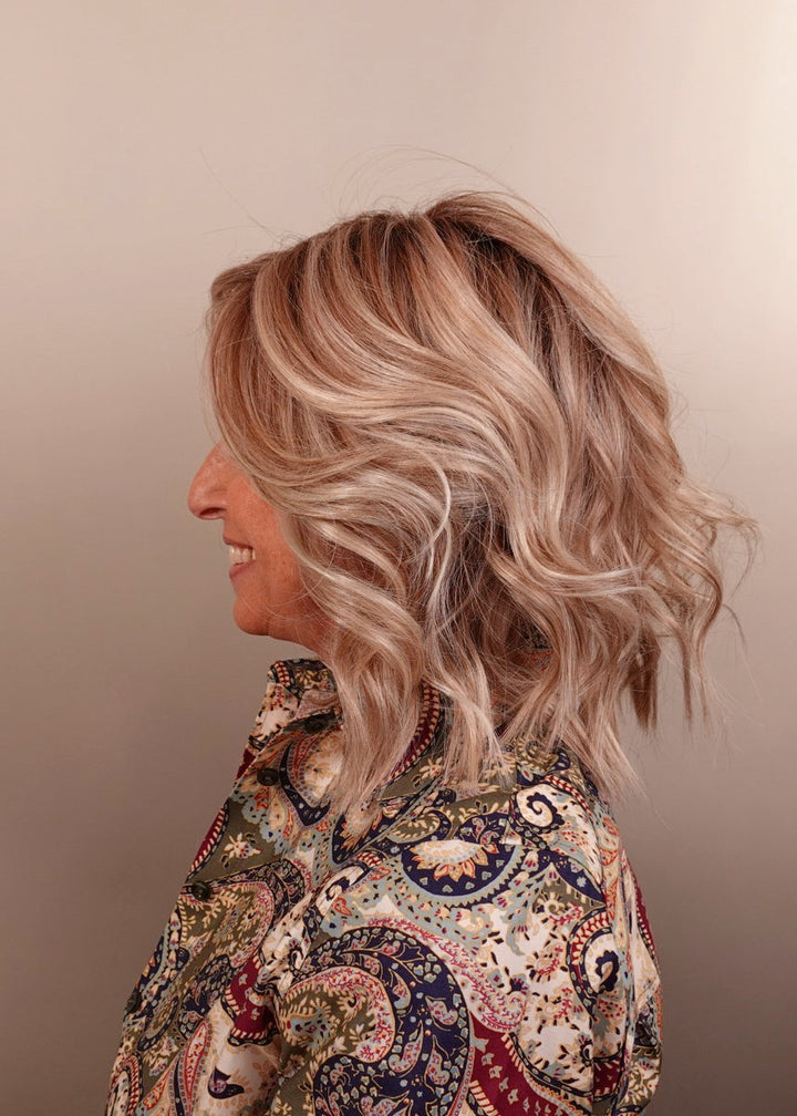 Frannie wearing Steal The Show in Shaded Biscuit