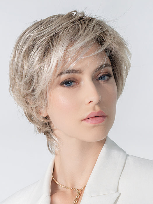 Pearl Blonde Rooted 101.14.1002 | Pearl Platinum And Medium Ash Brown With Winter White Blend And Shaded Roots