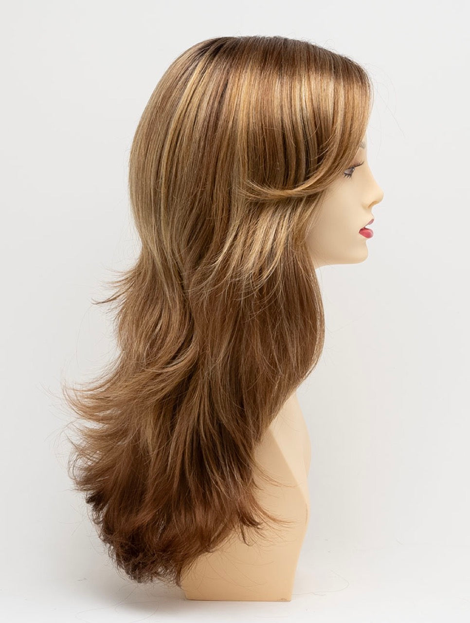 Golden Nutmeg | 27/26/23 R8 | 3-Tone blend of a Cinnamon Brown Base, Chocolate, Brown Roots, and Golden Blonde highlights