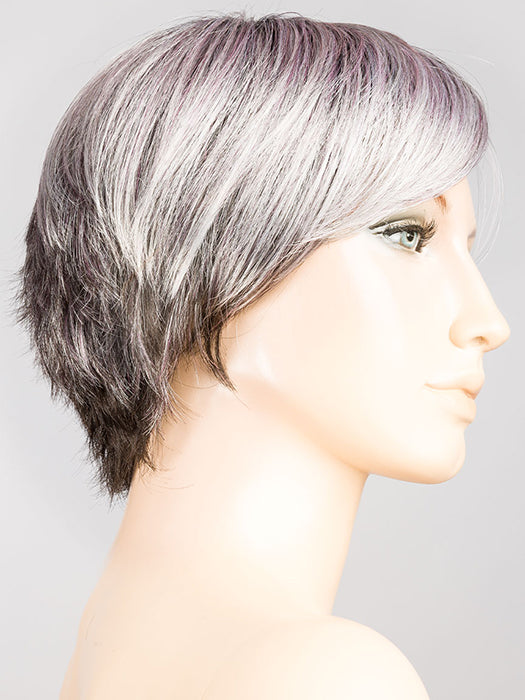 Metallic Purple Rooted | Pearl Platinum and Pure White with Black and Purple Blended throughout with Shaded Roots