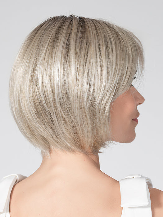 Silver Blonde Rooted 60.23 | Pearl White And Lightest Pale Blonde Mixed With Dark And Lightest Brown With Grey Blend And Shaded Roots