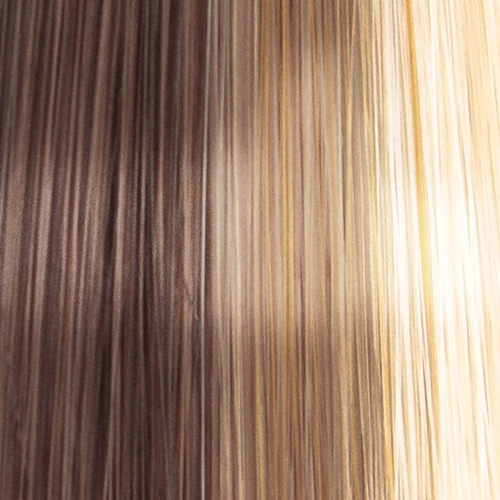 Dark Amber | Medium Red Brown Light Red Brown Blend with Dark Brown Roots and Champagne Highlights