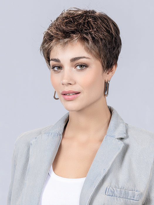 Coffee Brown Lighted 8.6.20 | Medium Brown And Dark Brown With Light Strawberry Blonde Blend With Highlights Throughout And Concentrated In The Front