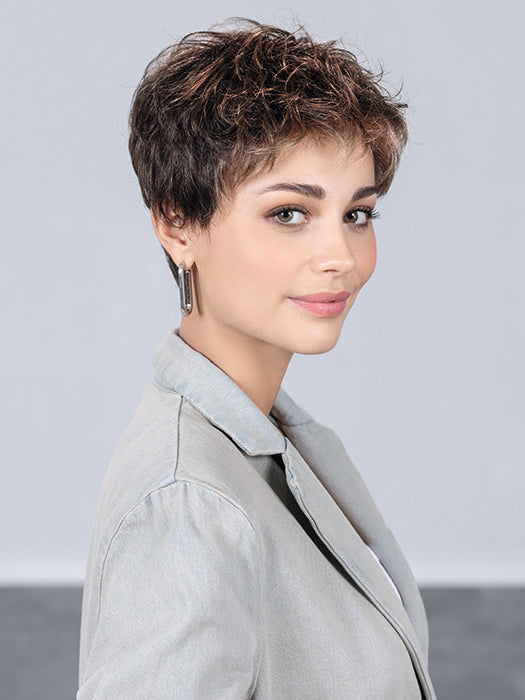 Coffee Brown Lighted 8.6.20 | Medium Brown And Dark Brown With Light Strawberry Blonde Blend With Highlights Throughout And Concentrated In The Front