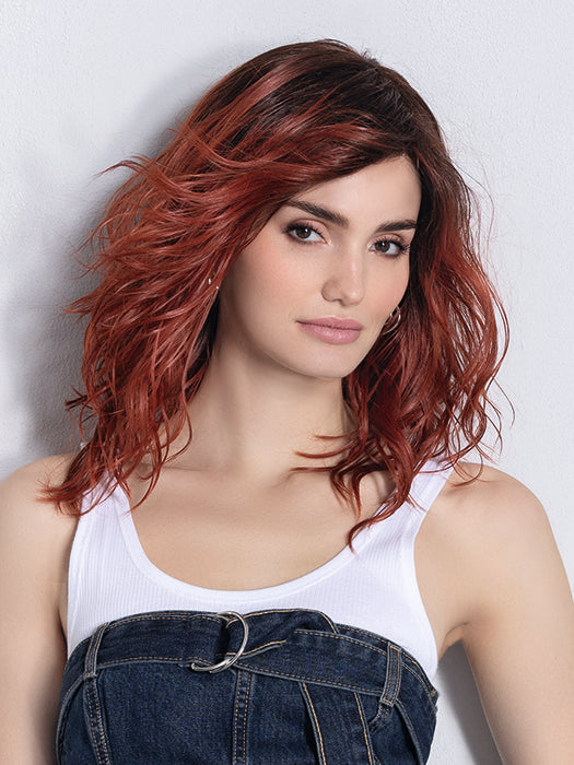 Firestorm Rooted 132.4 | Granat Red And Darkest Brown Blend With Shaded Roots