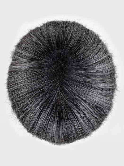 Salt/Pepper Rooted 51.44.39 | Black/Dark Brown, Darkest Brown, And Lightest Brown With Grey Blend And Shaded Roots