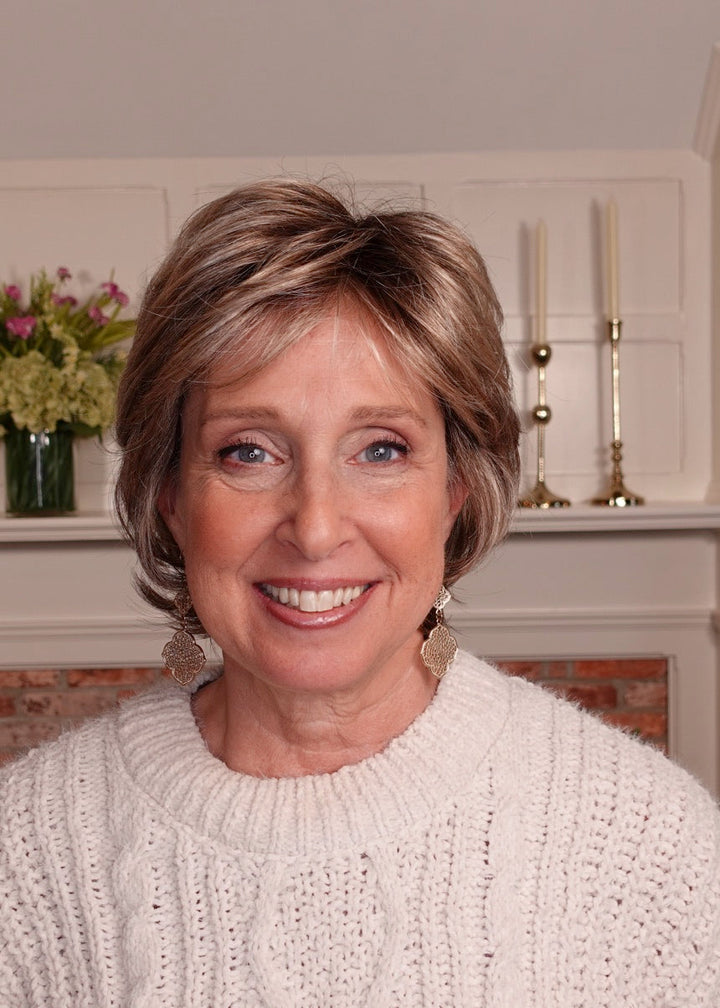 Frannie wearing Lacey in Rooted Sand Stone