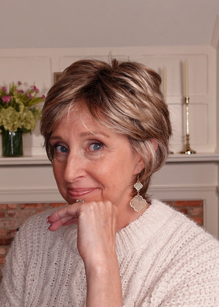 Frannie wearing Lacey in Rooted Sand Stone