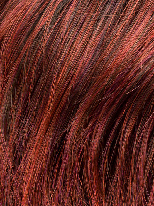 Flame Rooted 132.133.6 | Granat Red And Red Violet With Dark Brown Blend And Shaded Roots