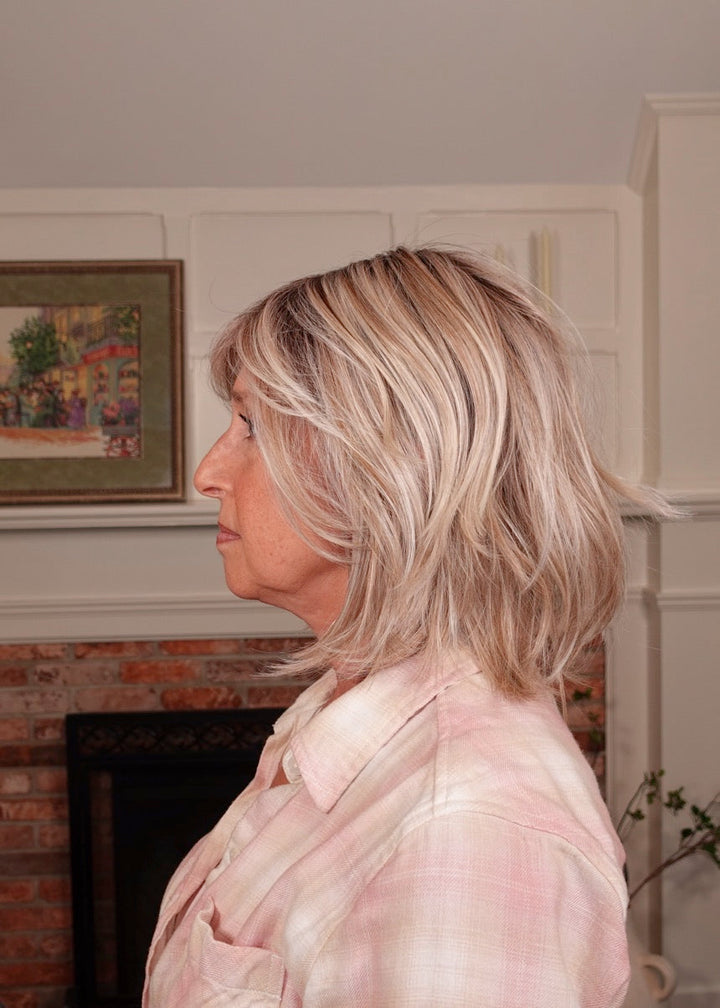 Frannie wearing Tribeca in Milkshake Blonde-R