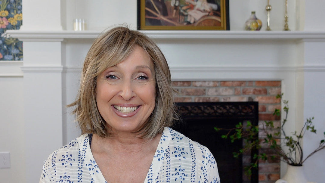 Frannie wearing Tribeca in Macadamia Latte-R