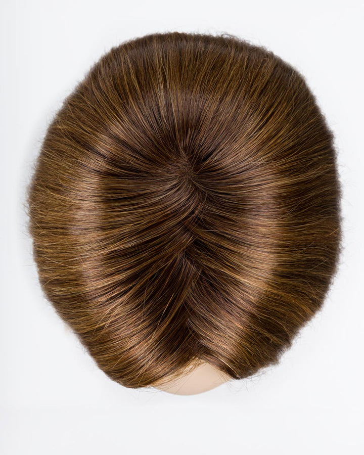 Mocca Rooted 830.12.27 | Medium Brown Blended With Light Auburn, Lightest Brown, And Dark Strawberry Blonde Blend With Shaded Roots