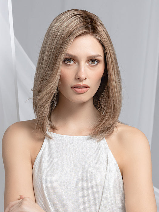 Sand Multi Rooted 16.22.20 | Medium Blonde, Light Neutral Blonde, And Light Strawberry Blonde Blend With Shaded Roots