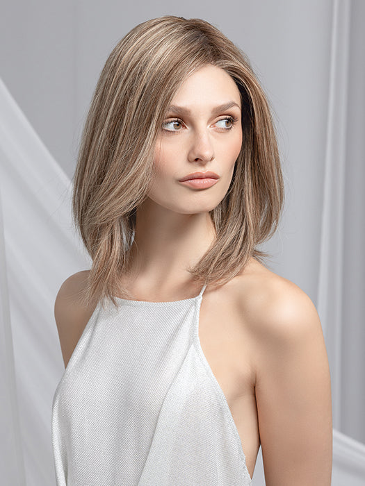 Sand Multi Rooted 16.22.20 | Medium Blonde, Light Neutral Blonde, And Light Strawberry Blonde Blend With Shaded Roots