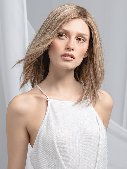 Sand Multi Rooted 16.22.20 | Medium Blonde, Light Neutral Blonde, And Light Strawberry Blonde Blend With Shaded Roots
